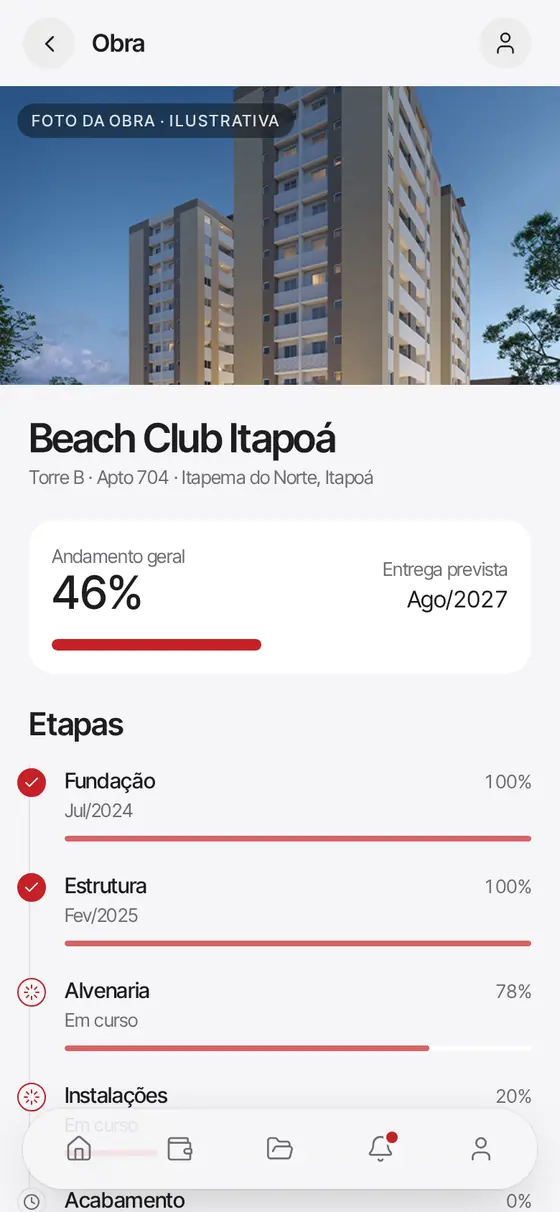 Tela do app Rôgga — obra